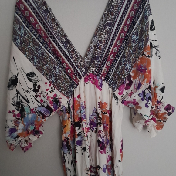 Umgee Purple and Pink High Low Dress - Picture 3 of 4